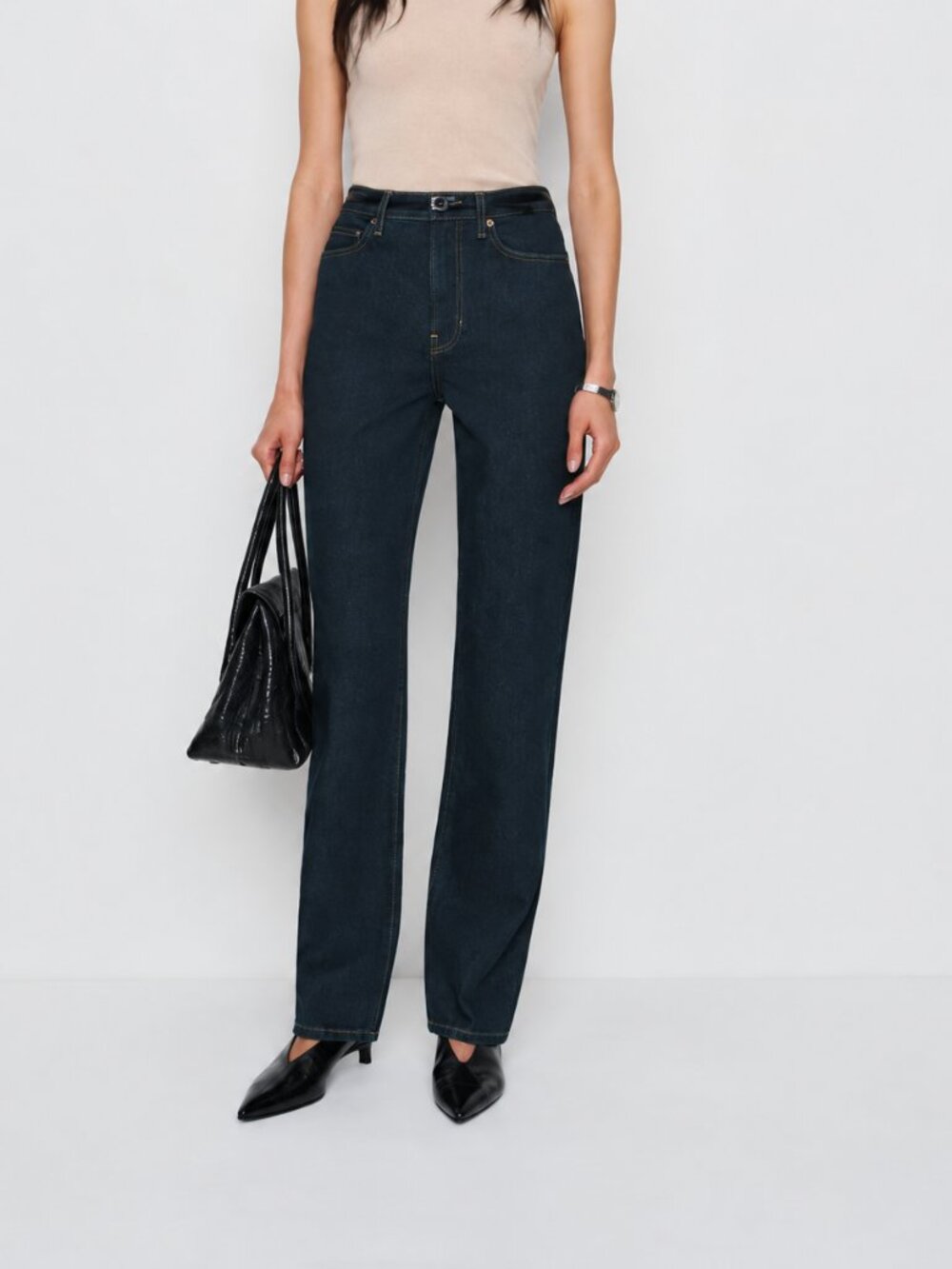 Reformation Harriet High Rise Relaxed Straight Jeans Blue - Size 31